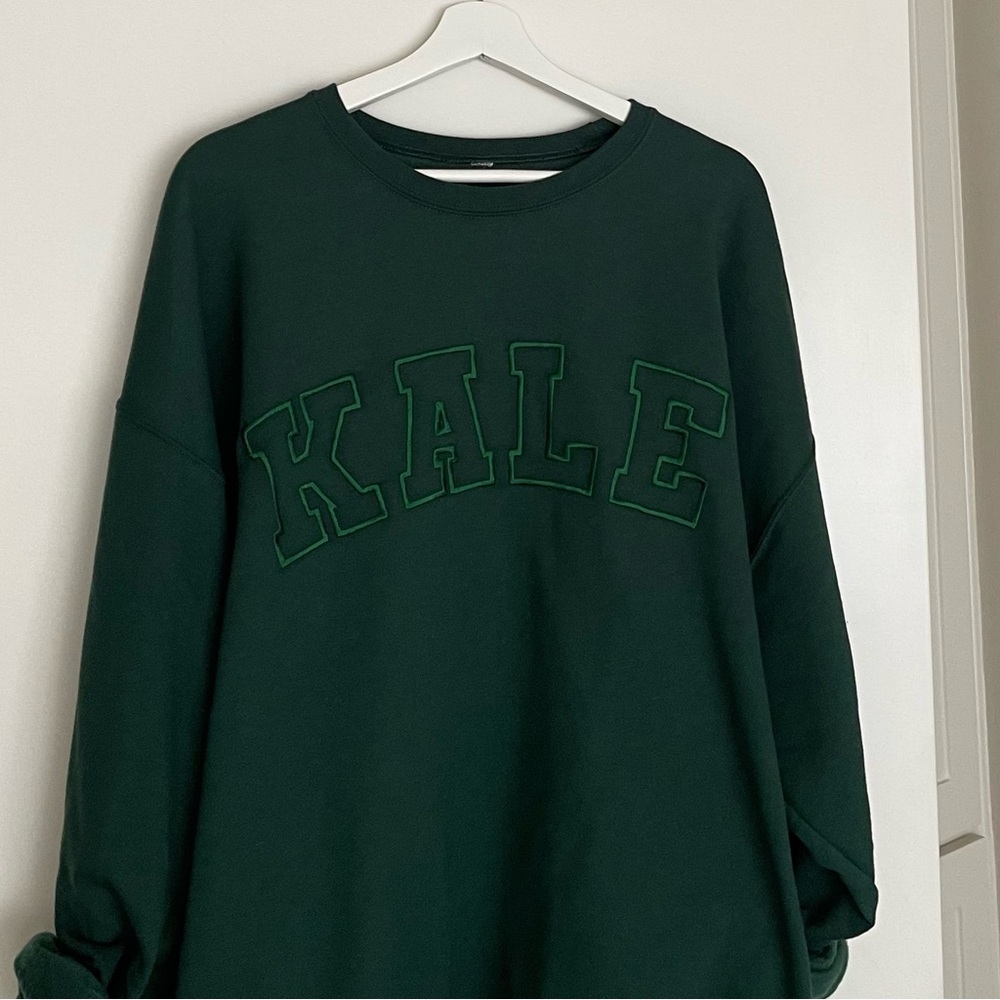 KALE SWEATSHIRT DARK GREEN OVERSIZED